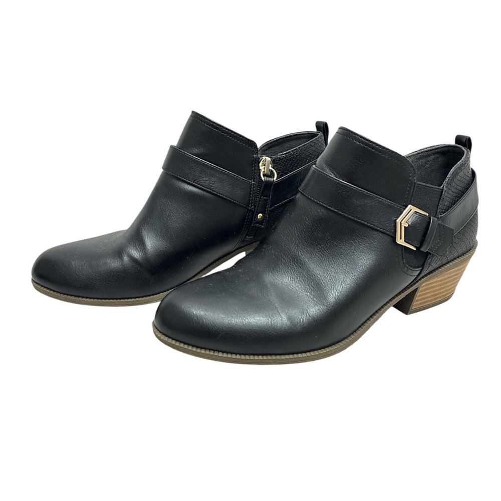 Dr. Scholl’s heeled black point toe ankle booties
